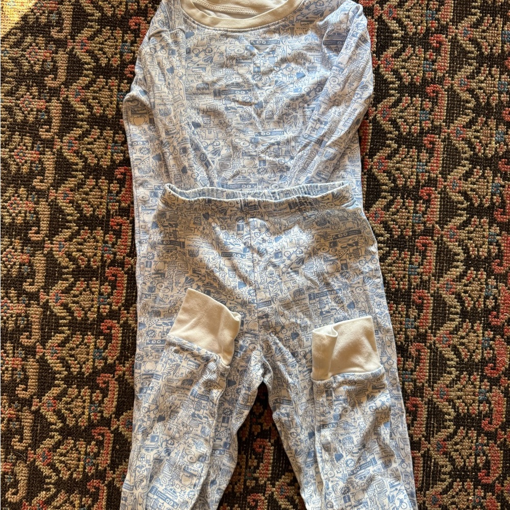 Blue and White New York Joy Street Pajama Set